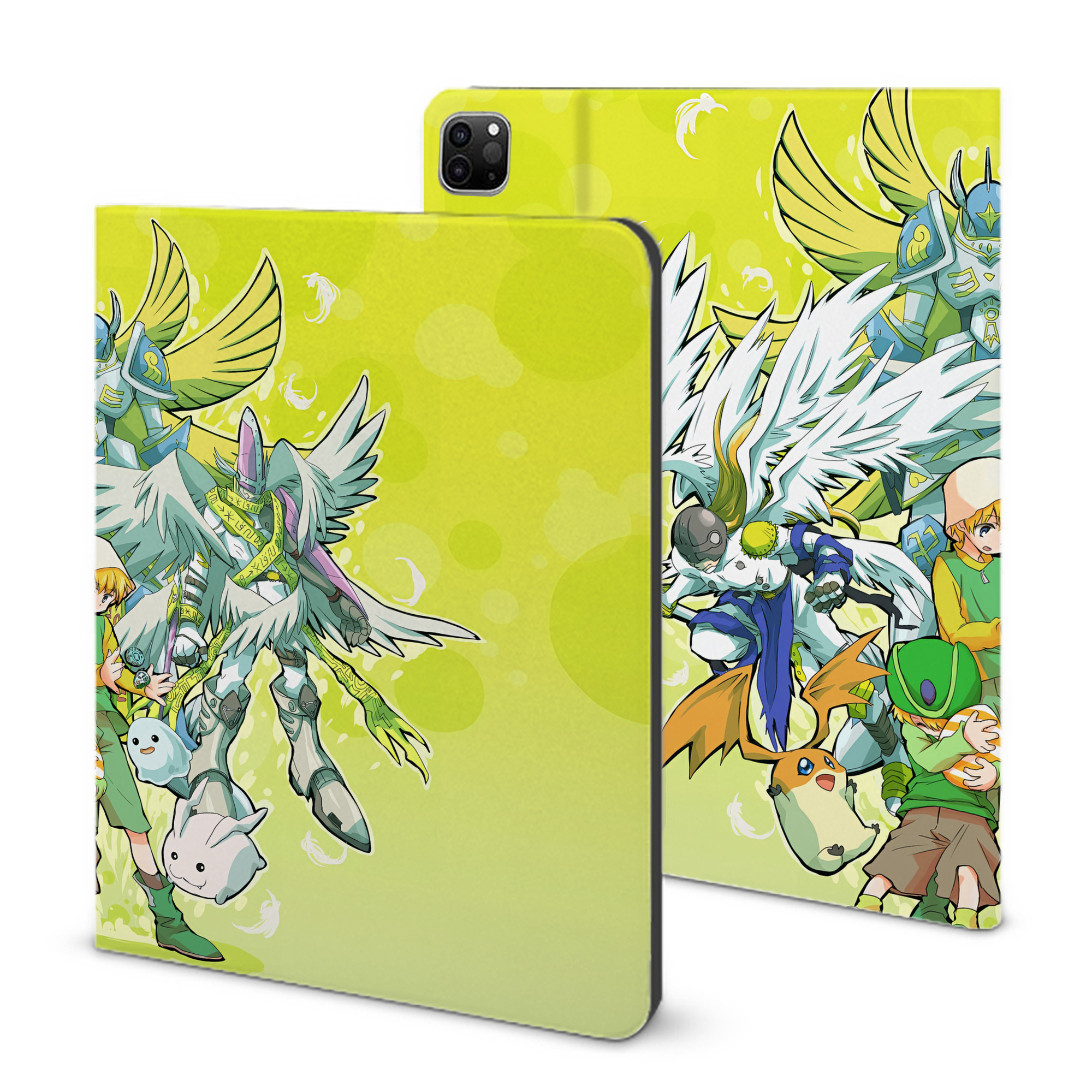 （画像用） Digimon デジタルモンスター/デジモン IPad ケース ブック型 PUレザー TPU 耐衝撃 軽量 薄型 ペン収納なし 全面保護 IPad 各モデル対応